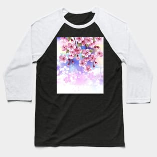 Pink sakura on textured background Baseball T-Shirt